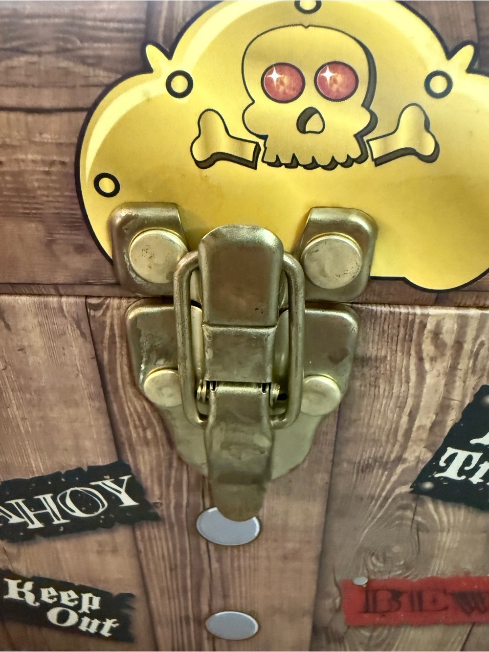 Pirate Themed Treasure Chest “Keep Out” W/ Latch - Picture 5 of 13